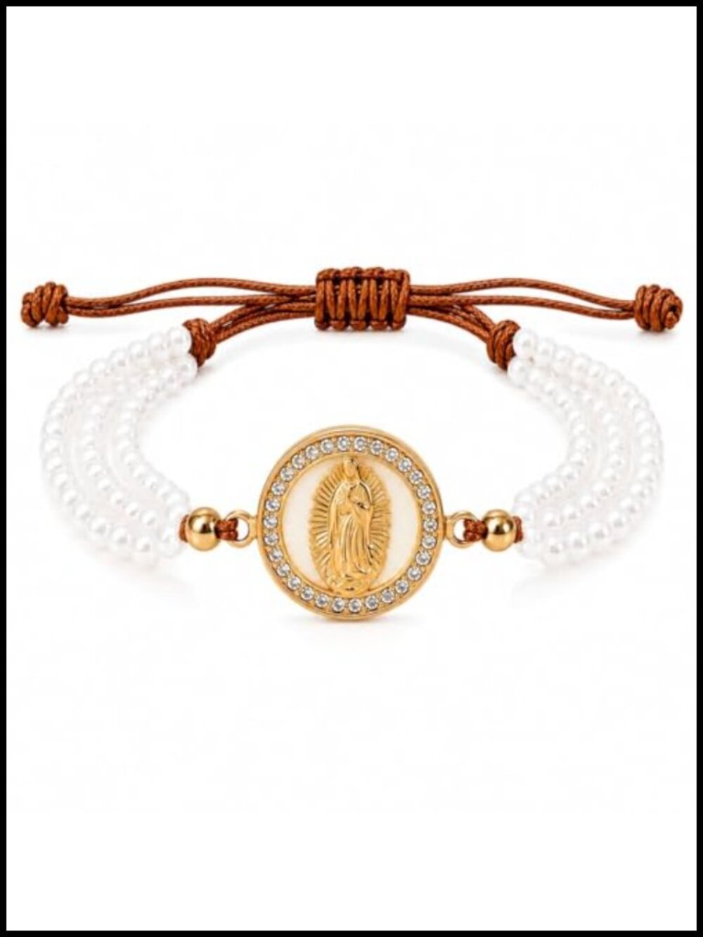 Saint Dymphna Pearl Cross Charm Bracelet Catholic Faith Healing Gift for Women